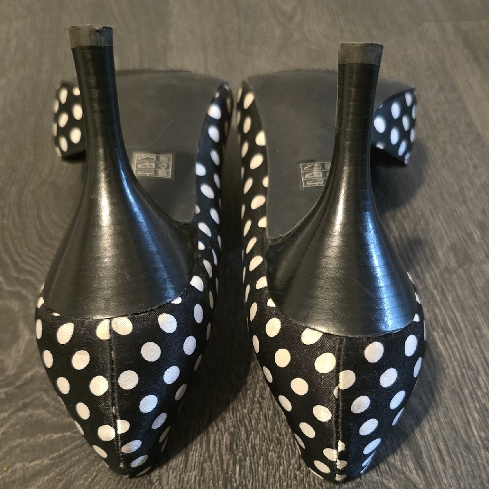 Reflex Black and White Polka Dot Peep Toe Heels - Picture 6 of 6